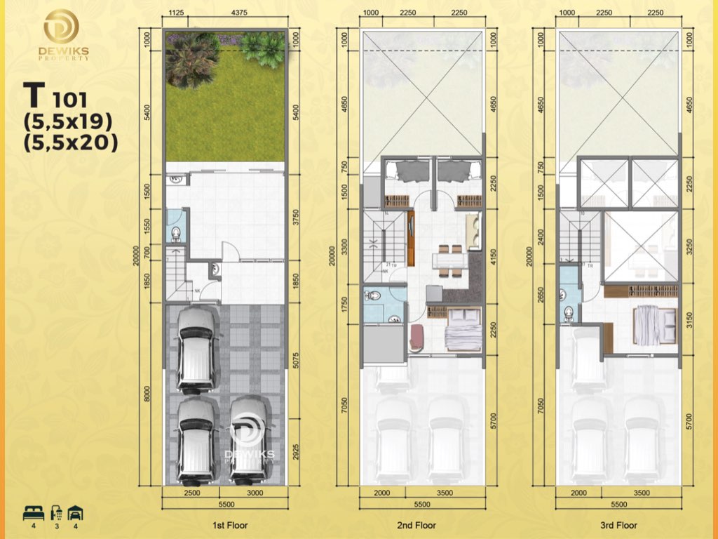 garden loft grand wisata denah