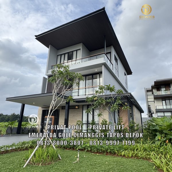 rumah kolam renang di emeralda golf,