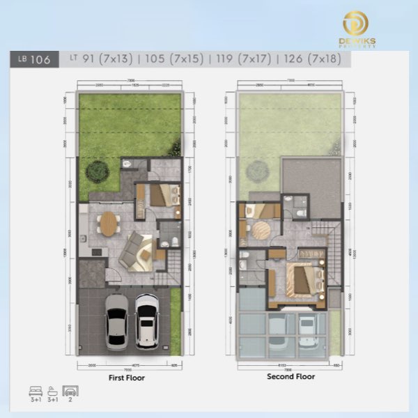 Denah Cluster Vicente Klasika Grand Wisata Bekasi Lebar 7