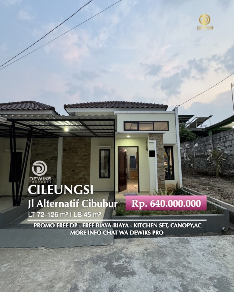 Rumah Cluster di Cibubur Cileungsi Bogor Free Biaya-biaya