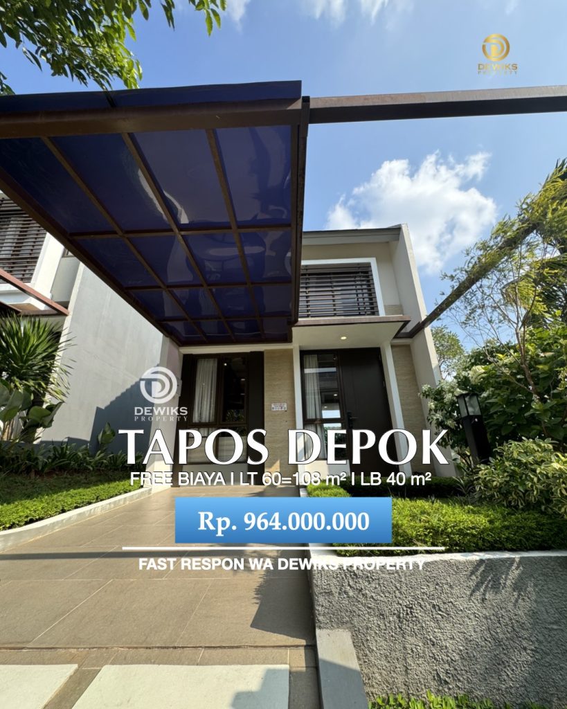 Rumah Cluster Free Biaya Di Tapos Depok View Danau