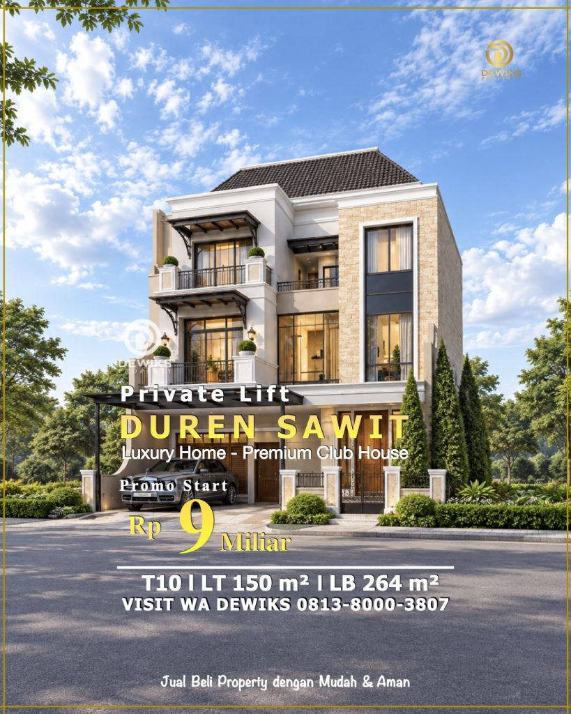 Rumah Mewah Private Lift di Bukit Podomoro Jakarta Tipe 10