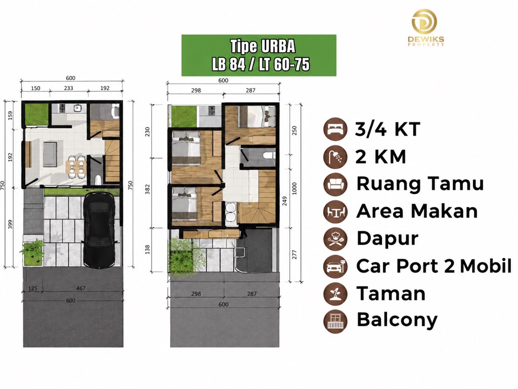 Cluster Araya Living Cilangkap Jakarta Timur, denah 1