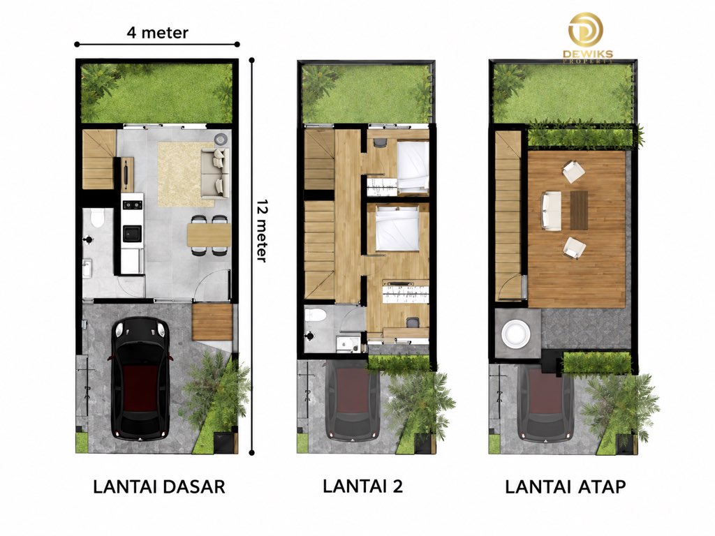 Klaster Skandinavia Khafi 2 Jagakarsa Hadap Timur Rooftop Patio
