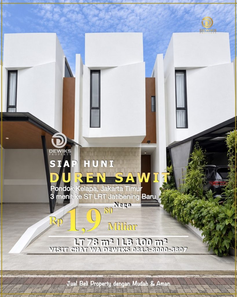 dijual rumah di pondok kelapa duren sawit jakarta timur murah