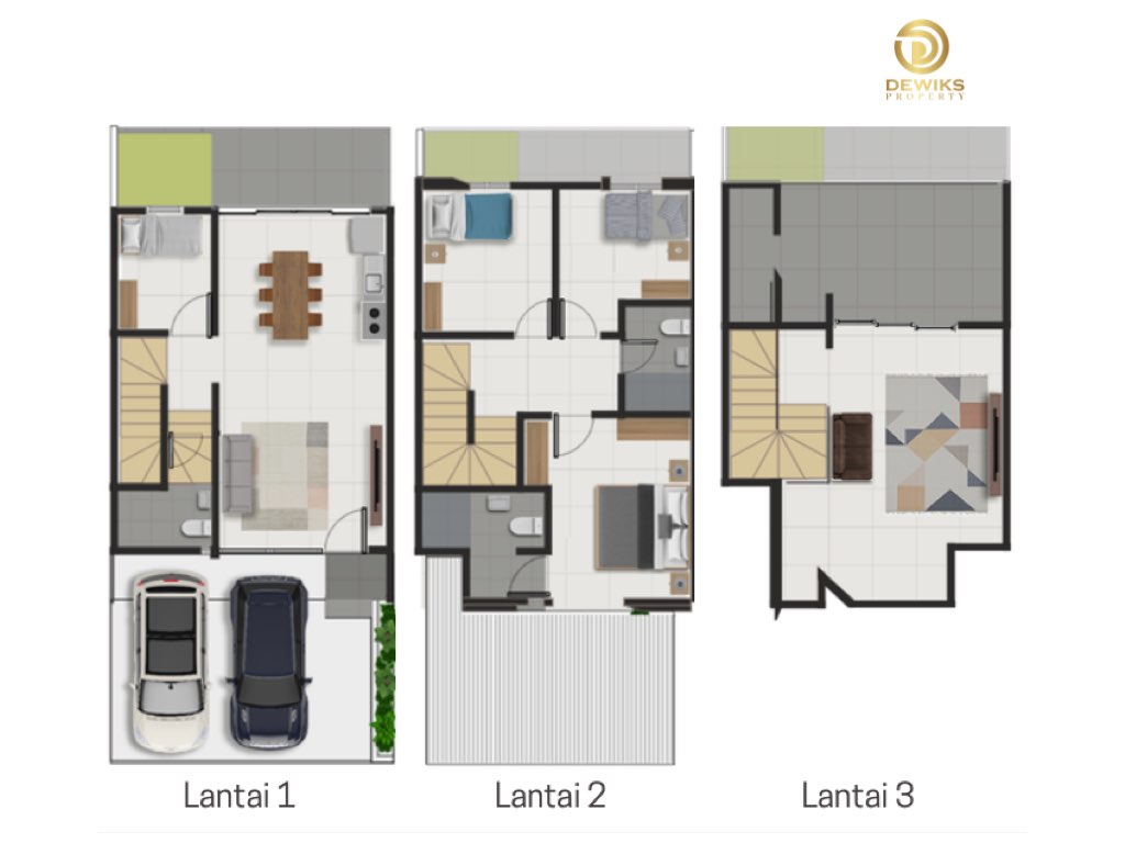 rumah di lubang buaya jakarta timur bangunan 3 lantai